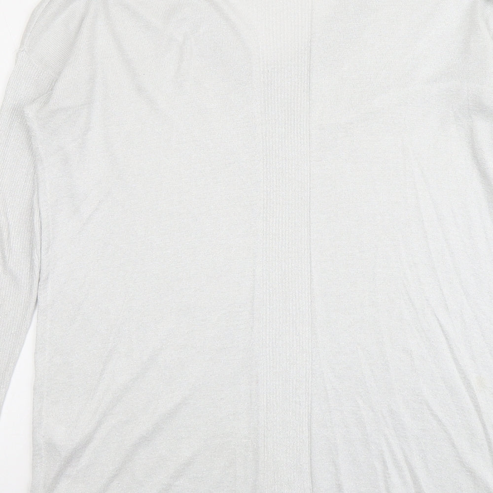 NEXT Womens Grey V-Neck Viscose Pullover Jumper Size 10