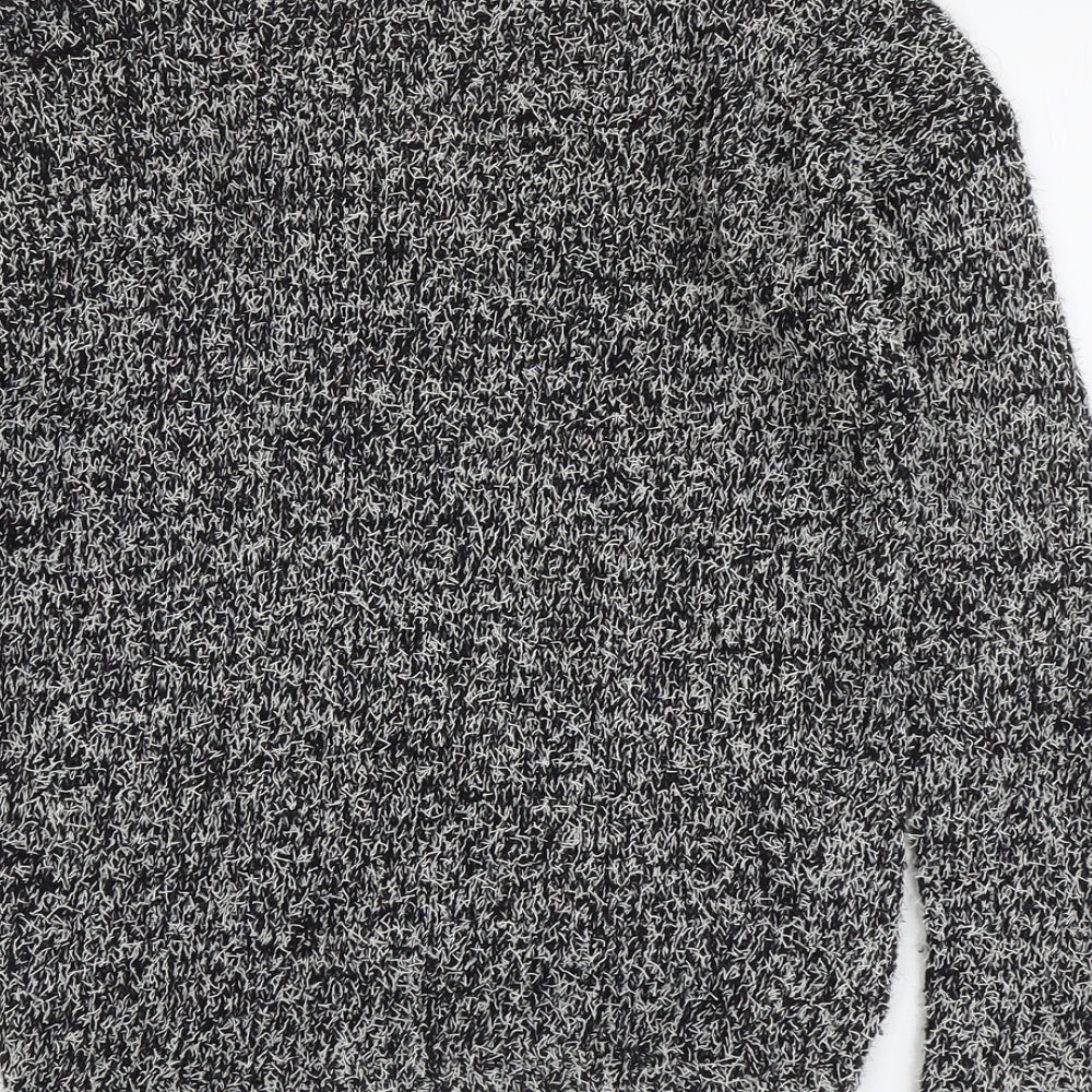 New Look Womens Black Boat Neck Acrylic Pullover Jumper Size 8