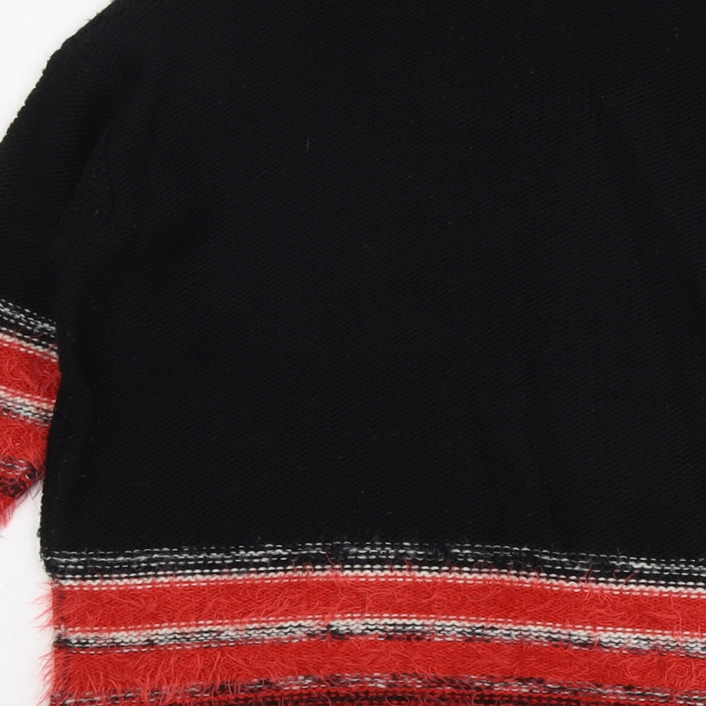 M&Co Womens Black Round Neck Acrylic Pullover Jumper Size 12
