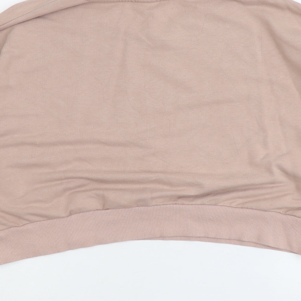 New Look Womens Pink Cotton Pullover Sweatshirt Size 6 Pullover - Cheri
