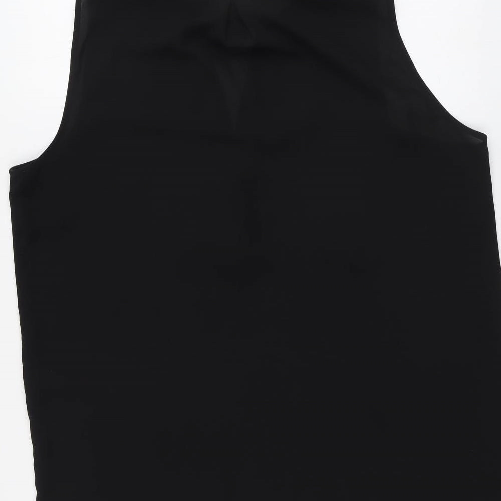 Wallis Womens Black Polyester Basic Blouse Size M Round Neck
