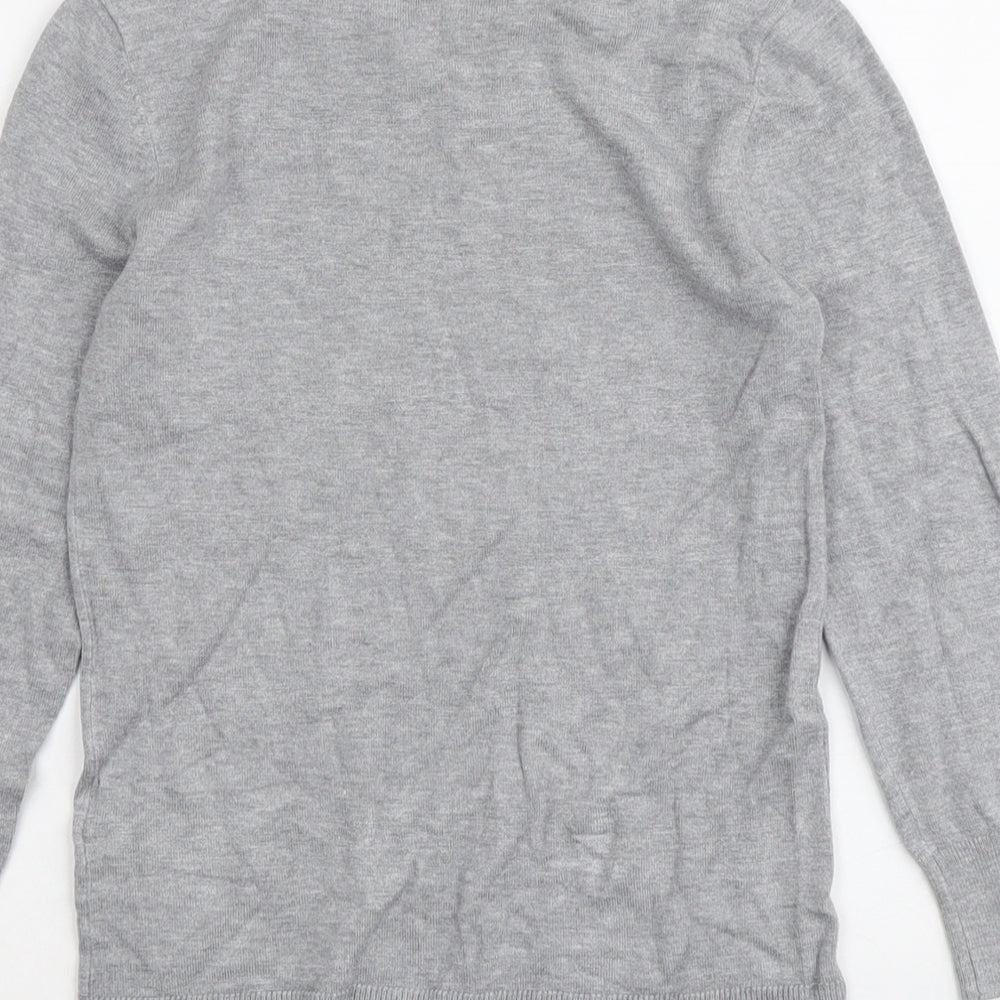Warehouse Womens Grey Round Neck Viscose Pullover Jumper Size 6