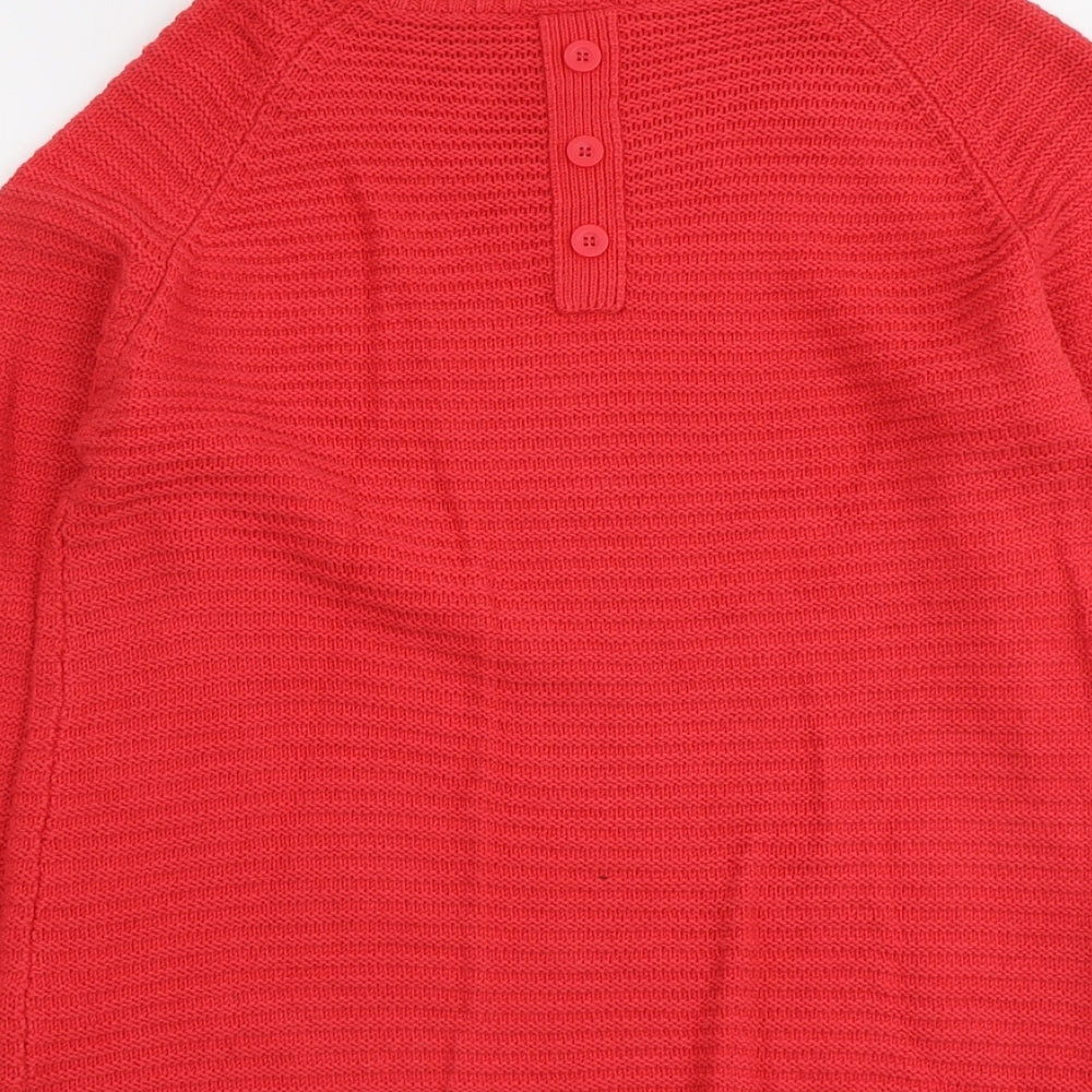 Wallis Womens Red Round Neck Acrylic Pullover Jumper Size M