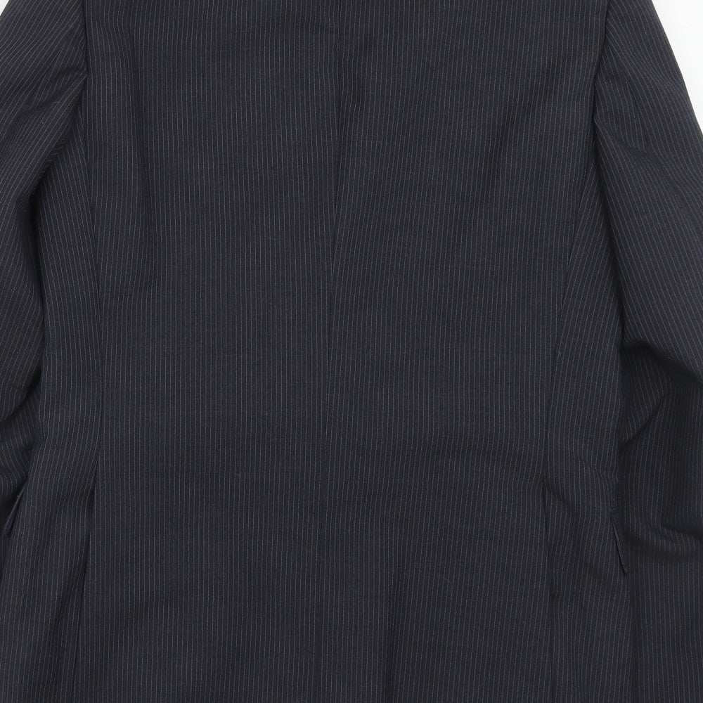Debenhams Mens Blue Striped Polyester Jacket Suit Jacket Size 40 Regular