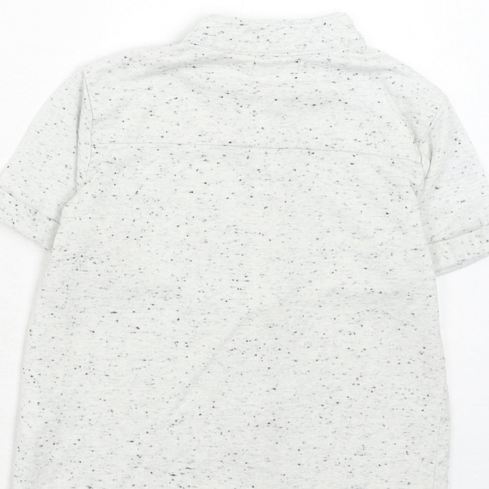 Next Boys Grey Polyester Basic Button-Up Size 2 Years Mock Neck Button