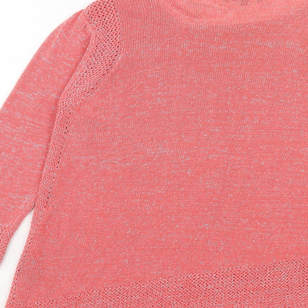 Marks & Spencer Womens Pink Round Neck Acrylic Pullover Jumper Size 12