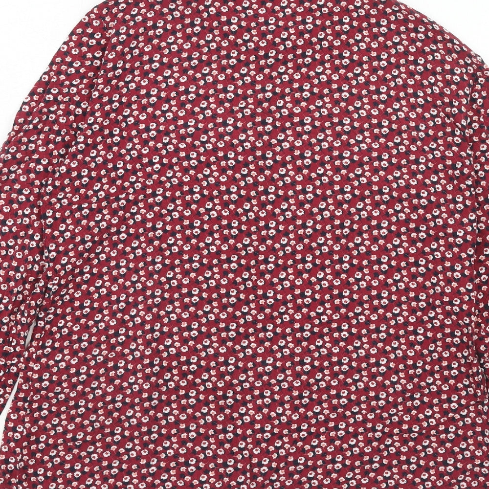 Gerry Weber Womens Red Floral Viscose Basic Button-Up Size 10 Collared