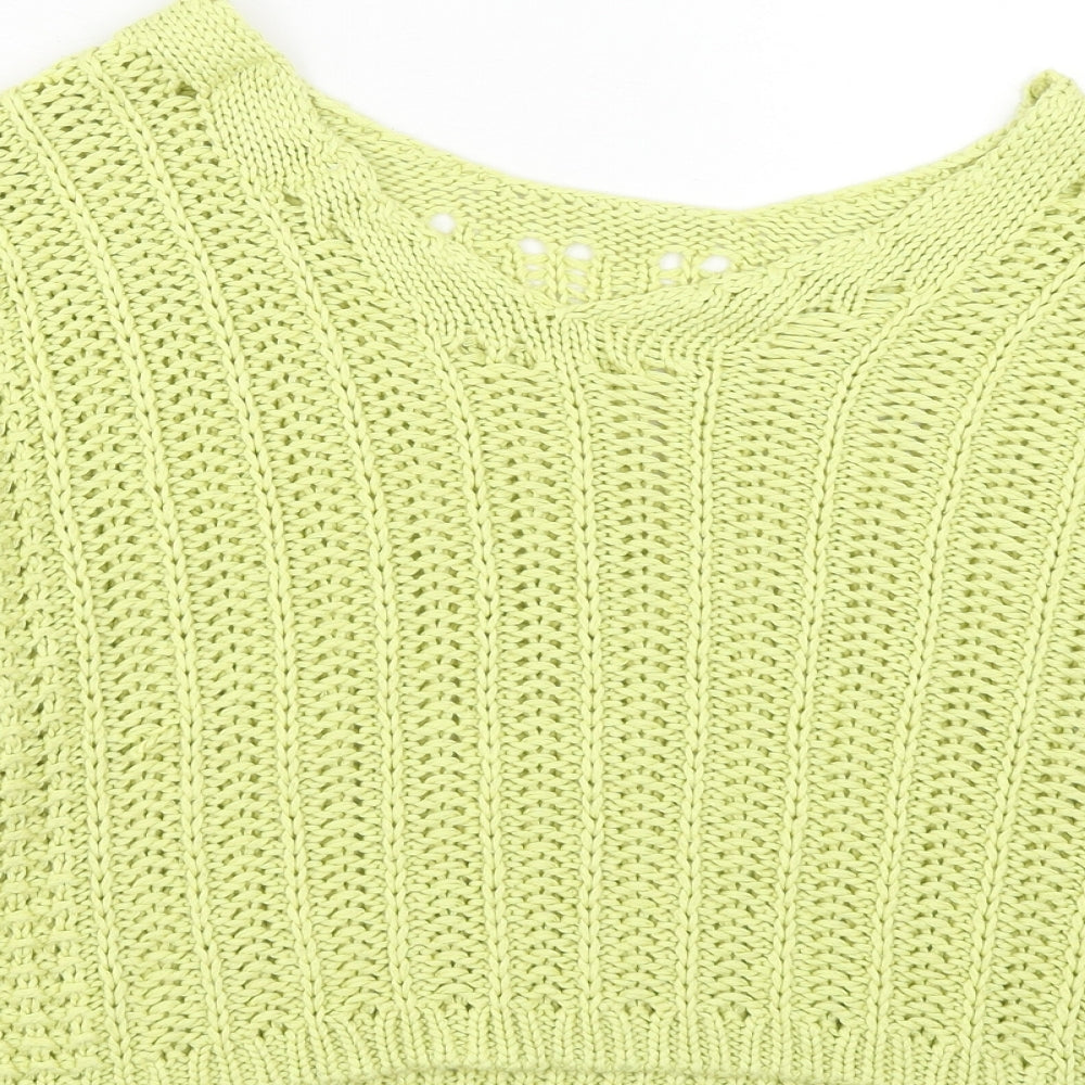 NEXT Womens Green Round Neck Acrylic Pullover Jumper Size M