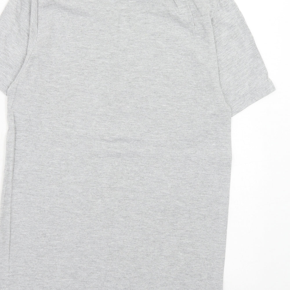 Gildan Womens Grey Cotton Basic T-Shirt Size S Round Neck - Rock