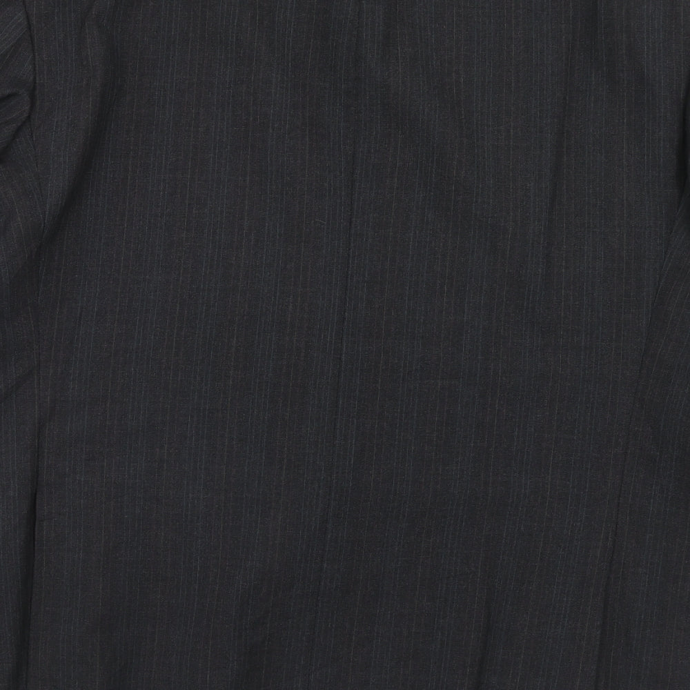 Marks & Spencer Mens Grey Striped Polyester Jacket Suit Jacket Size 44 Regular