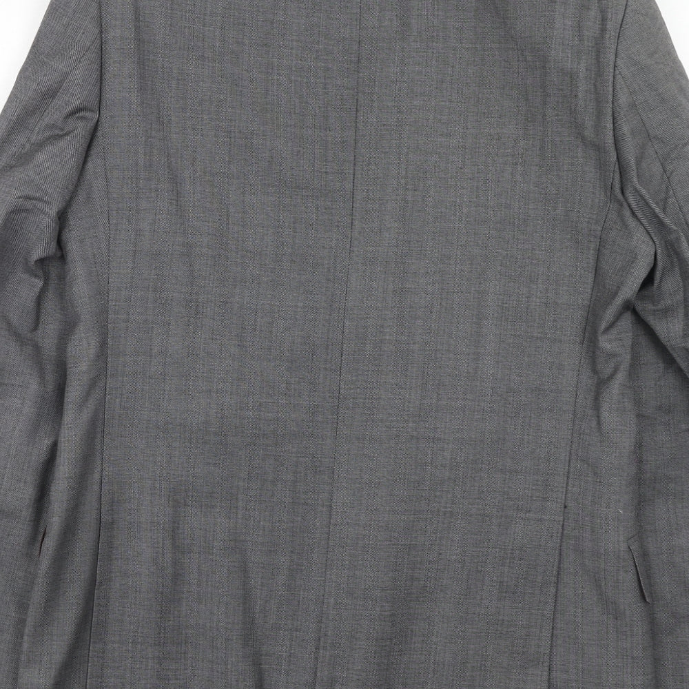 Marks & Spencer Mens Grey Herringbone Wool Jacket Suit Jacket Size 38 Regular