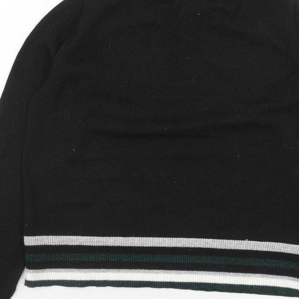 Pimkie Womens Black Round Neck Polyester Pullover Jumper Size S