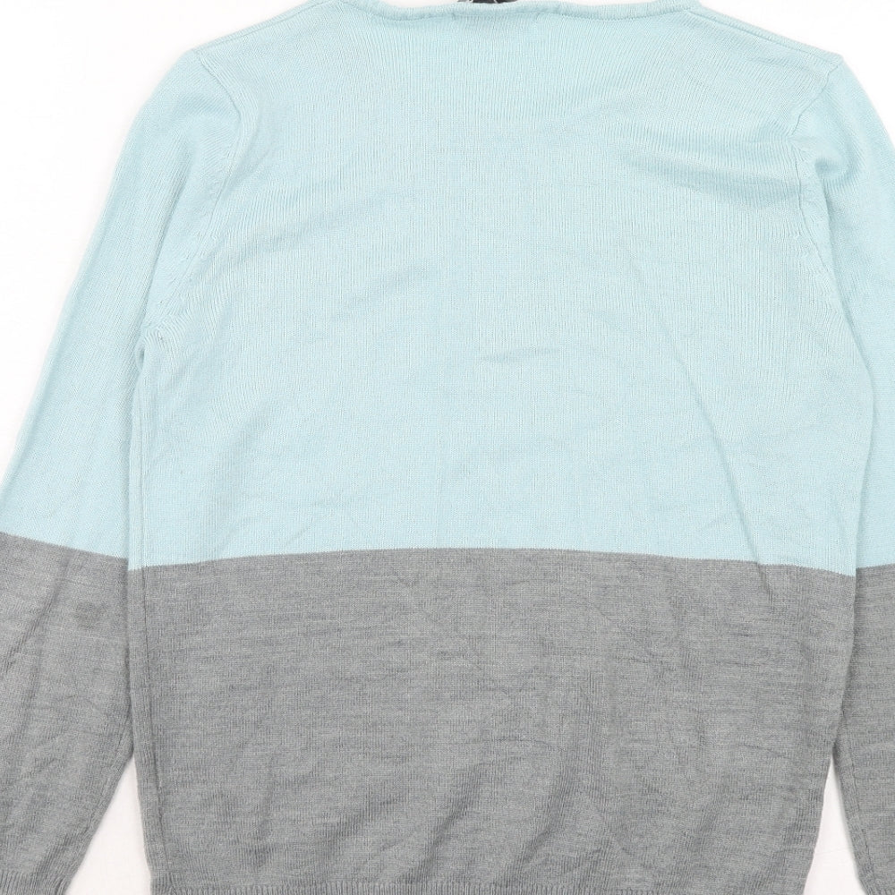 FOREVER 21 Womens Blue Round Neck Acrylic Pullover Jumper Size S