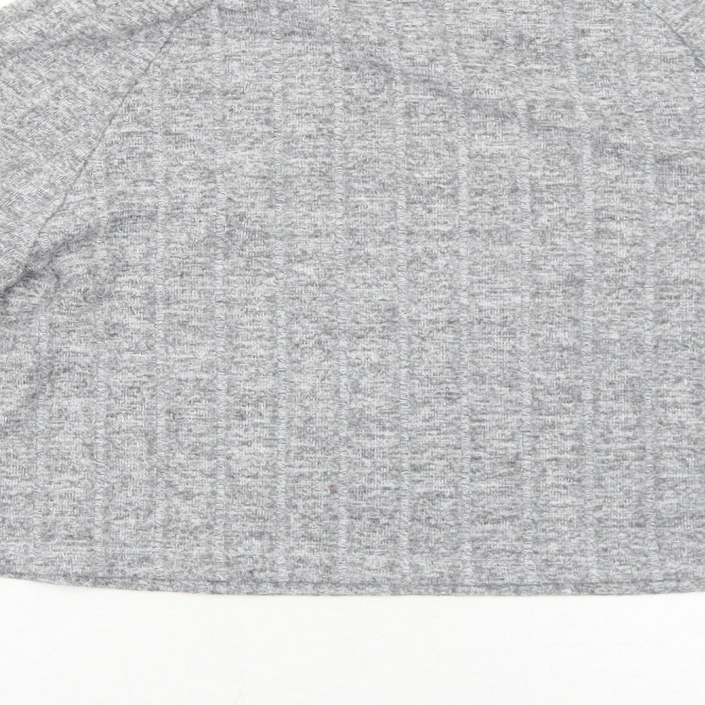 Missguided Womens Grey Round Neck Viscose Pullover Jumper Size 4