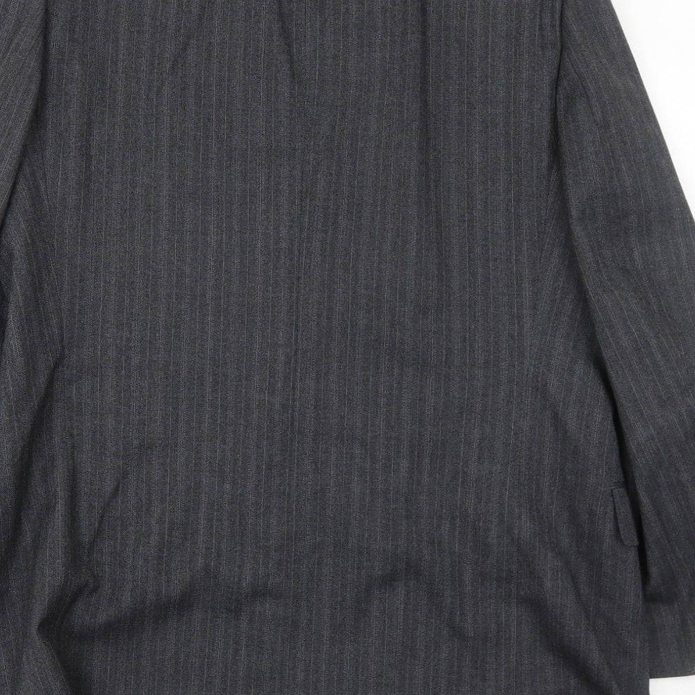 Marks & Spencer Mens Grey Striped Wool Jacket Suit Jacket Size 44 Regular