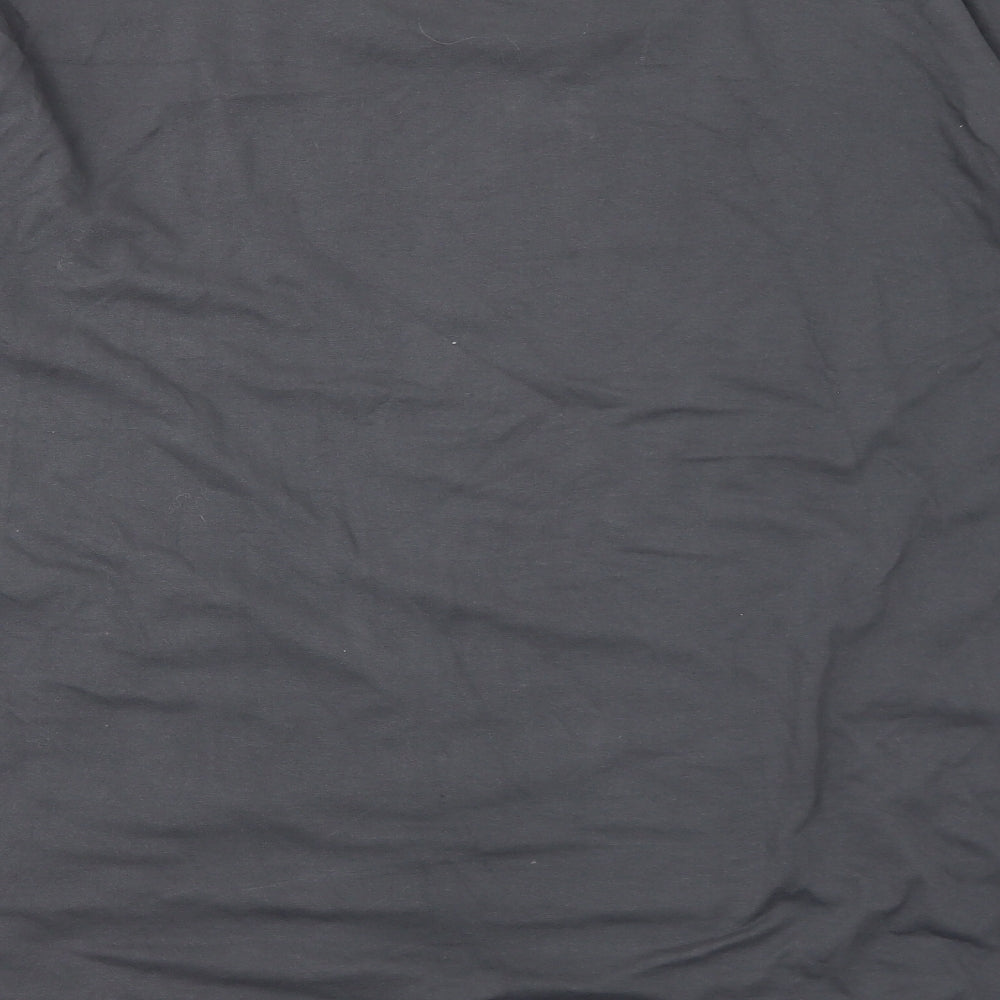 Diverse Womens Grey Cotton Basic T-Shirt Size L Round Neck - Sequin Trim