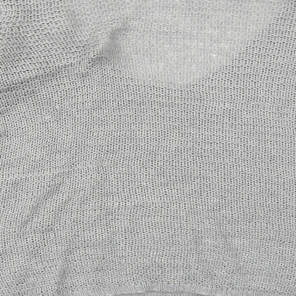 H&M Womens Grey V-Neck Acrylic Pullover Jumper Size S