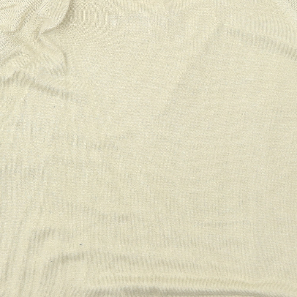 Cable & Gauge Womens Beige V-Neck Cotton Pullover Jumper Size XL
