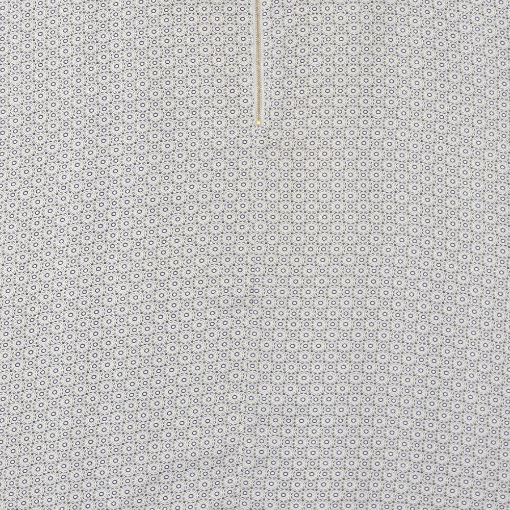 Rogers + Rogers Womens Grey Geometric Polyester Basic Blouse Size 30 Round Neck