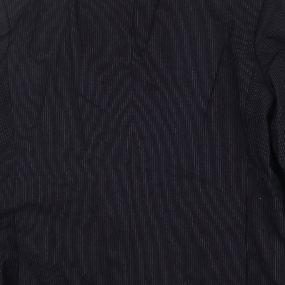 Marks & Spencer Mens Black Striped Wool Jacket Suit Jacket Size 44 Regular