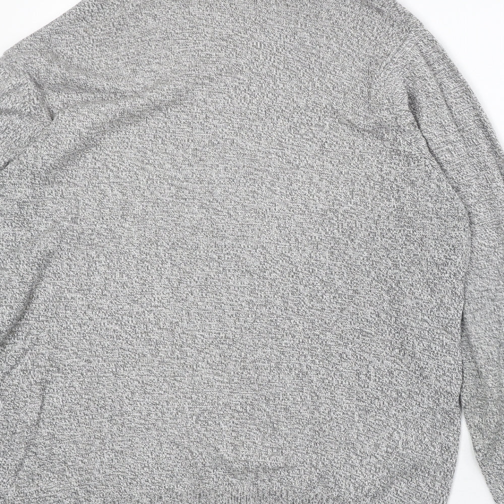 Marks & Spencer Mens Grey Round Neck Acrylic Pullover Jumper Size L Long Sleeve