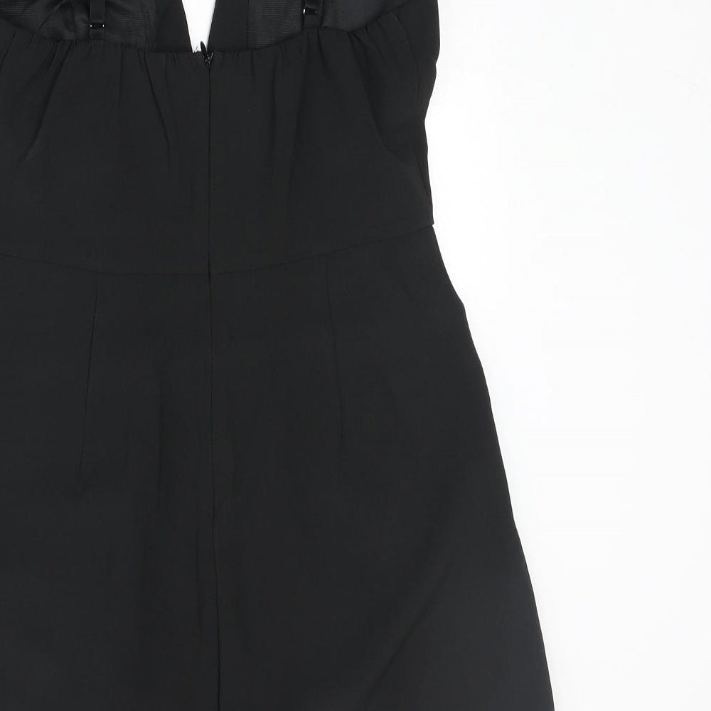 Vera & Lucy Womens Black Polyester Playsuit One-Piece Size M Zip