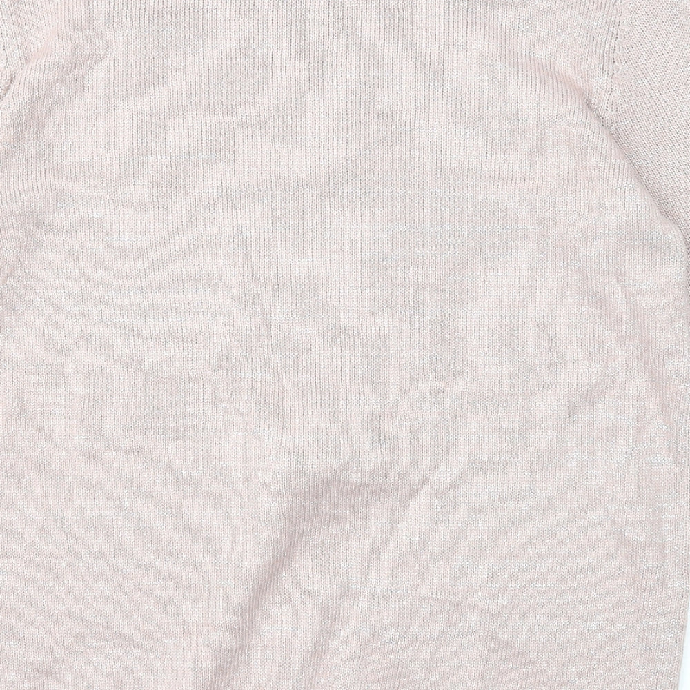 Blooming Marvellous Womens Pink Round Neck Acrylic Pullover Jumper Size M - Reindeer