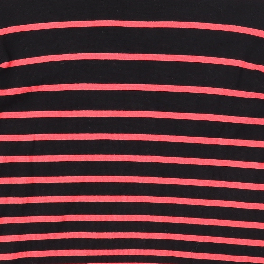 NEXT Womens Red Round Neck Striped Viscose Pullover Jumper Size 8