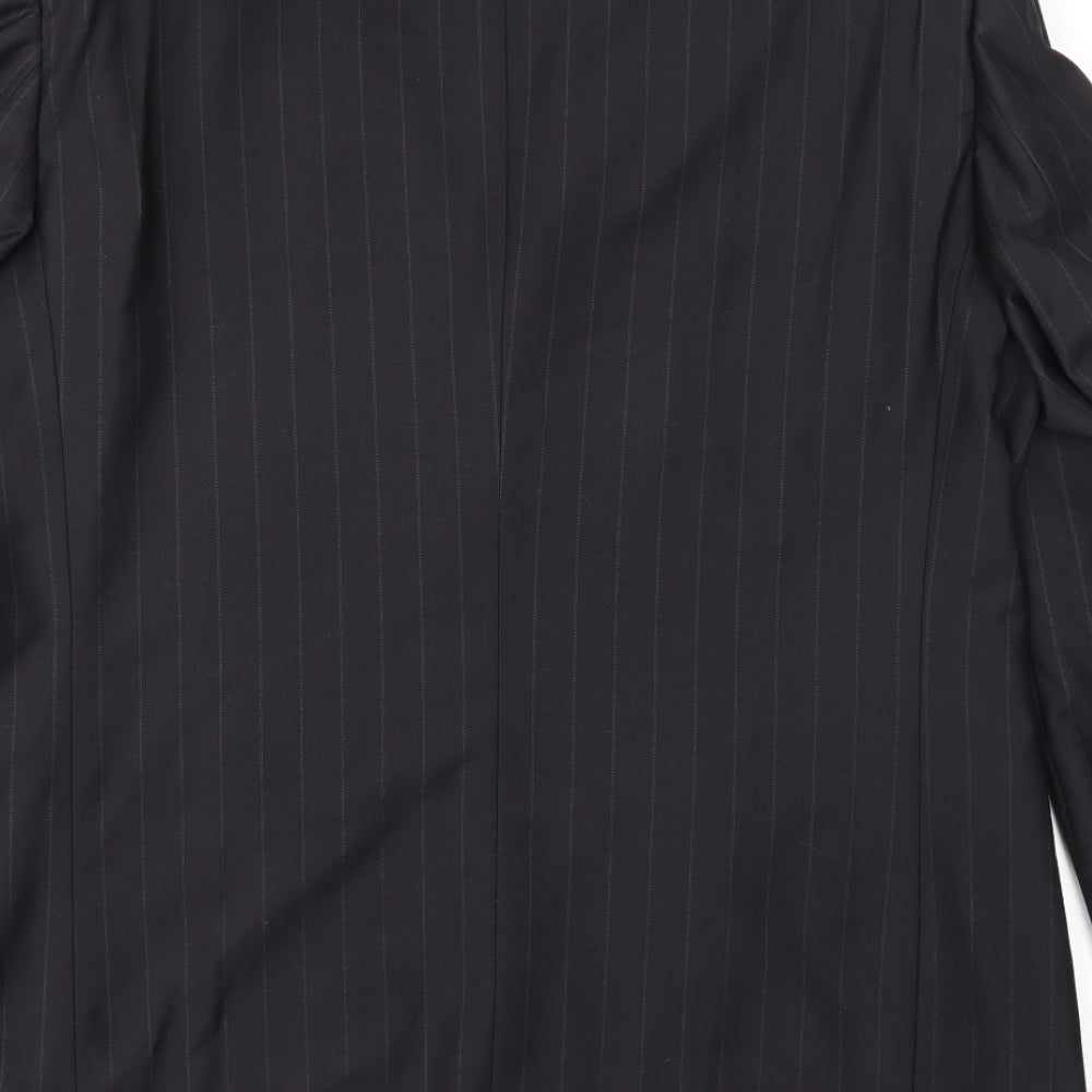 Daniel Grahame Mens Black Striped Polyester Jacket Suit Jacket Size 42 Regular