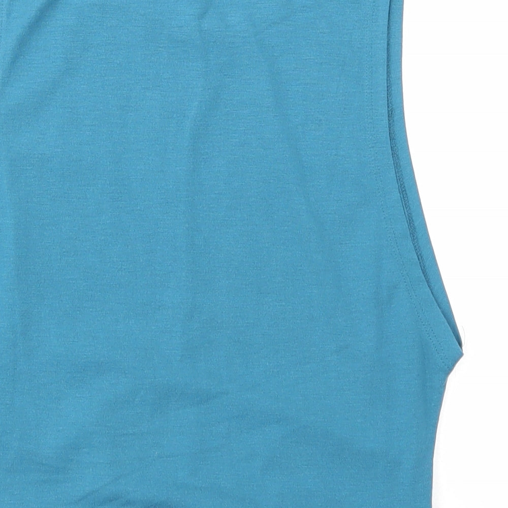 MP Womens Blue Polyester Cropped Tank Size M Round Neck