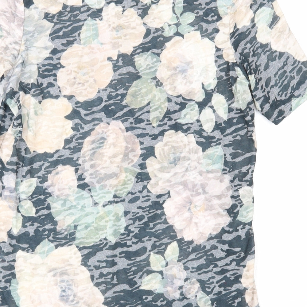 Dorothy Perkins Womens Multicoloured Geometric Polyester Basic T-Shirt Size 10 Round Neck