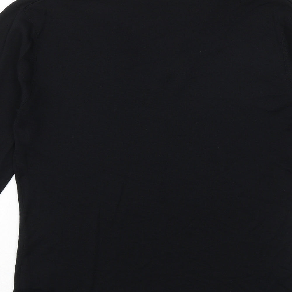 Claire Ashton Womens Black Viscose Basic Blouse Size 14 V-Neck