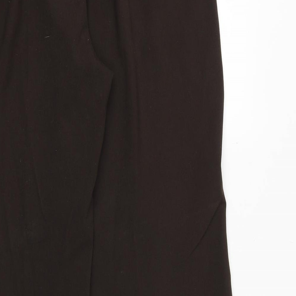 M&Co Womens Brown Polyester Trousers Size 12 Regular Zip