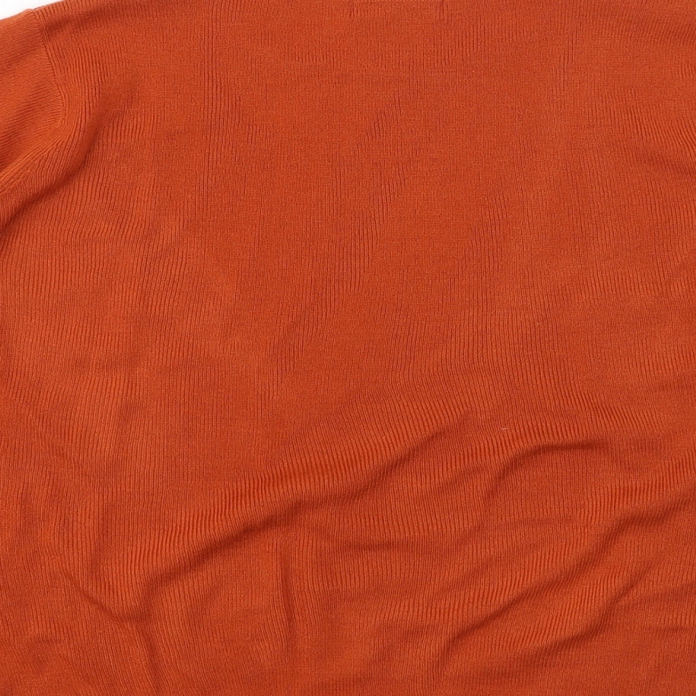 Berkertex Womens Orange Round Neck Acrylic Pullover Jumper Size 14 - Size 14-16