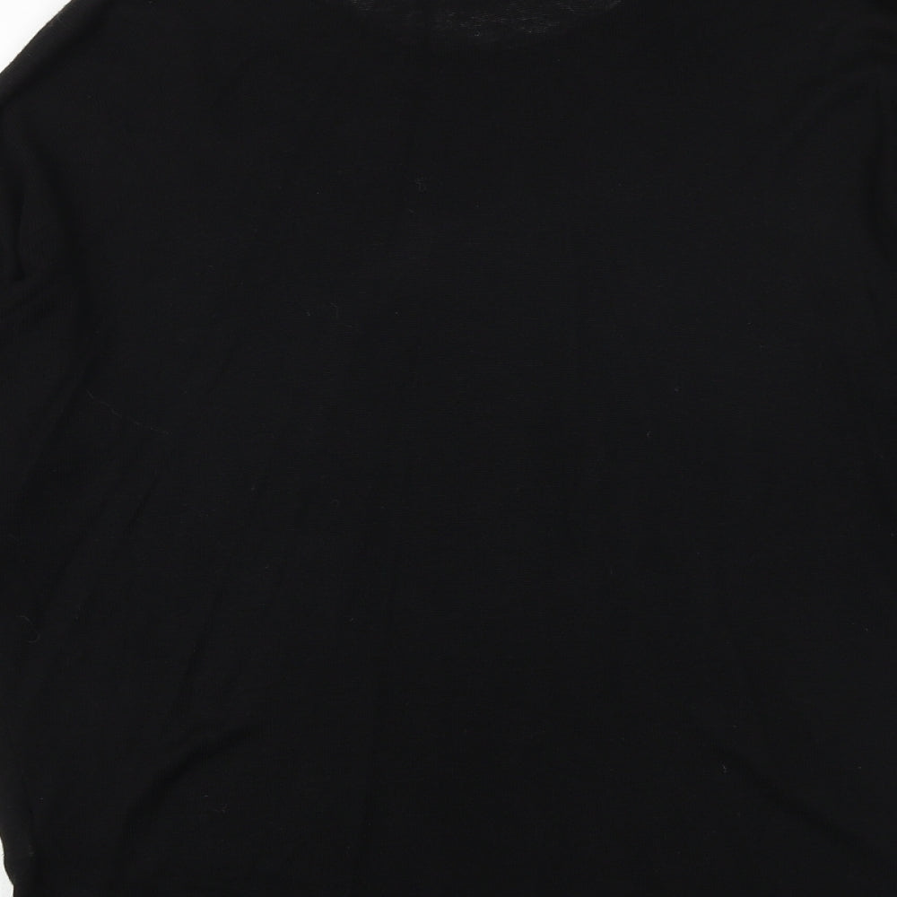 Marks & Spencer Womens Black V-Neck Viscose Pullover Jumper Size M