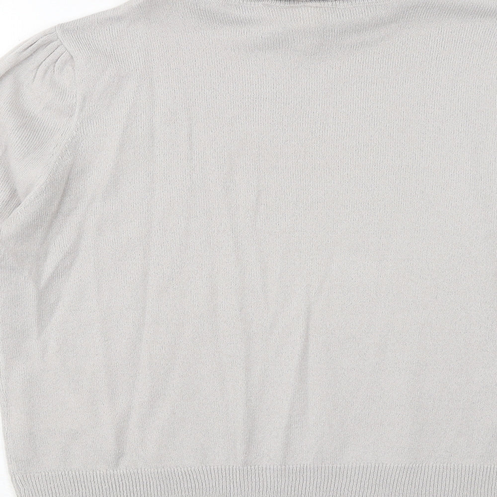 H&M Womens Grey Roll Neck Acrylic Pullover Jumper Size M