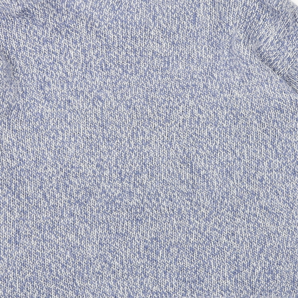 Bonmarché Womens Blue Round Neck Acrylic Pullover Jumper Size S - Owl Pattern