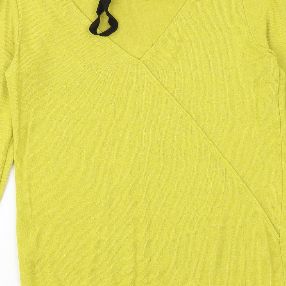 River Island Womens Yellow Round Neck Viscose Pullover Jumper Size 6