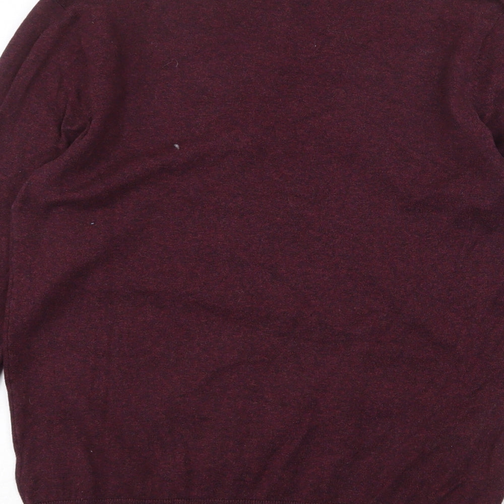 NEXT Womens Red V-Neck Cotton Pullover Jumper Size S