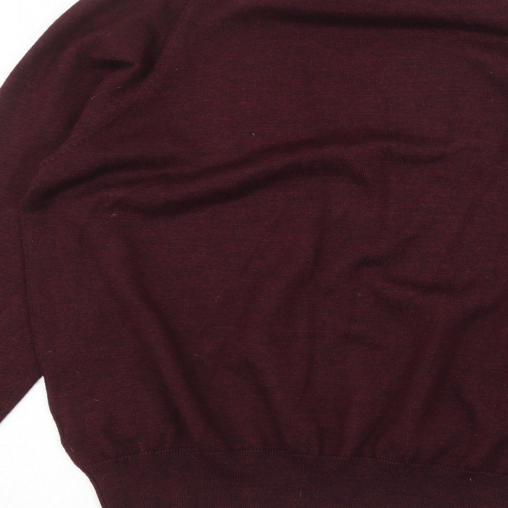 Wolsey Womens Red Round Neck Wool Pullover Jumper Size S