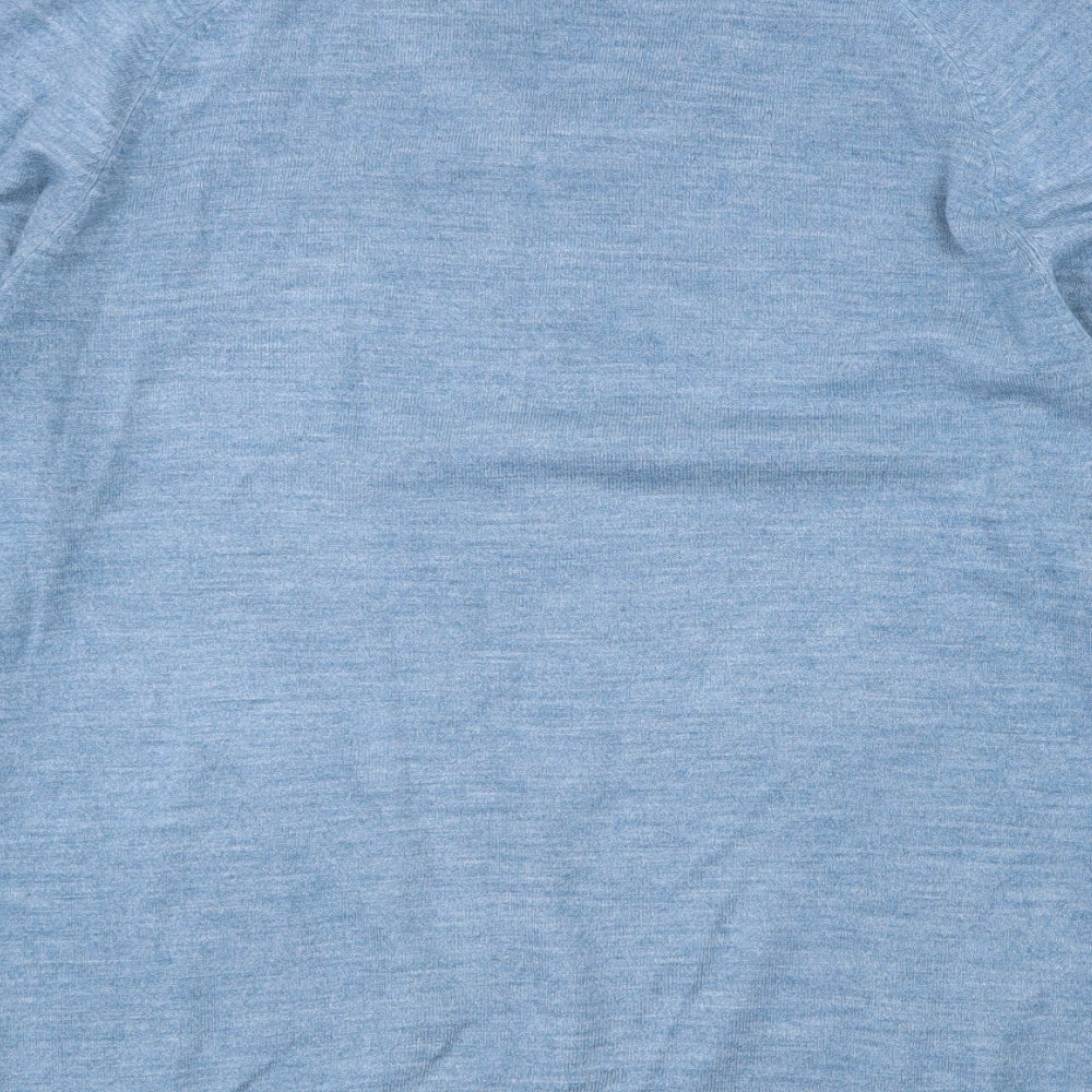 Marks & Spencer Mens Blue V-Neck Acrylic Pullover Jumper Size S Long Sleeve