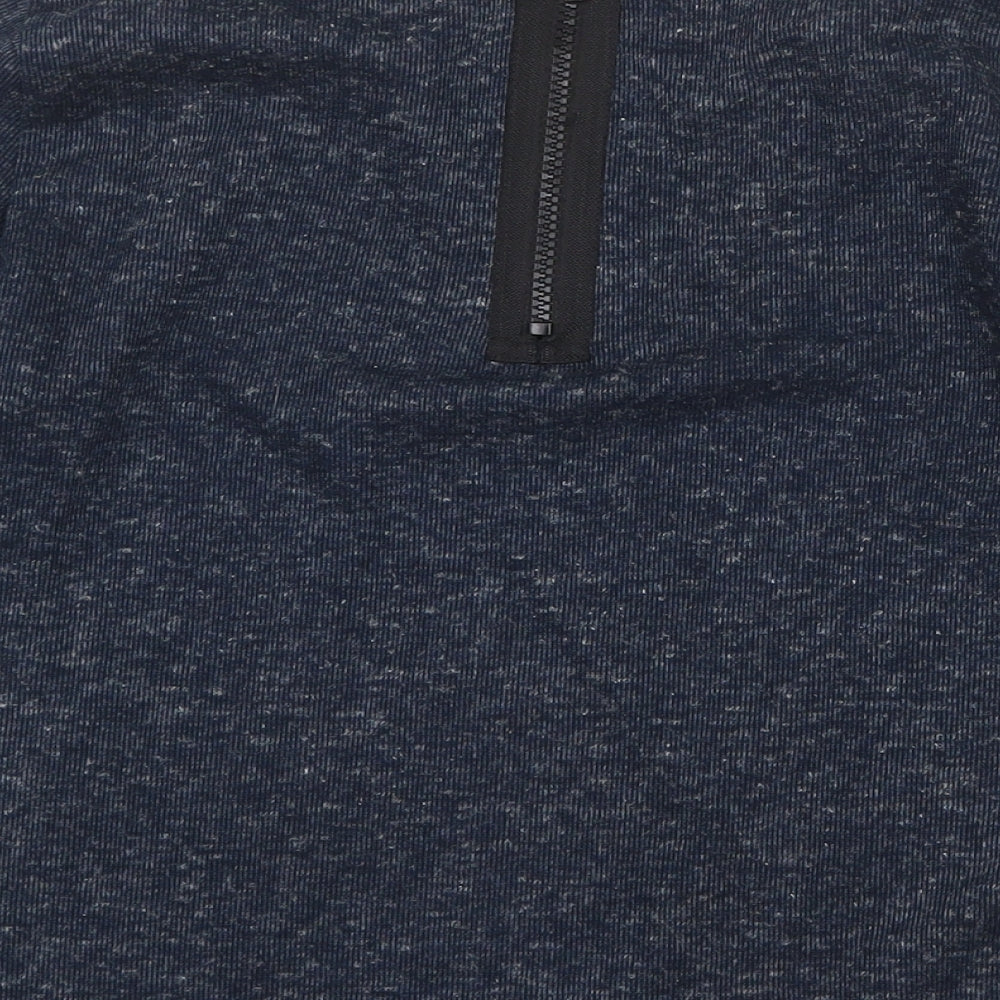 Topshop Womens Blue Polyester Basic T-Shirt Size 6 Round Neck