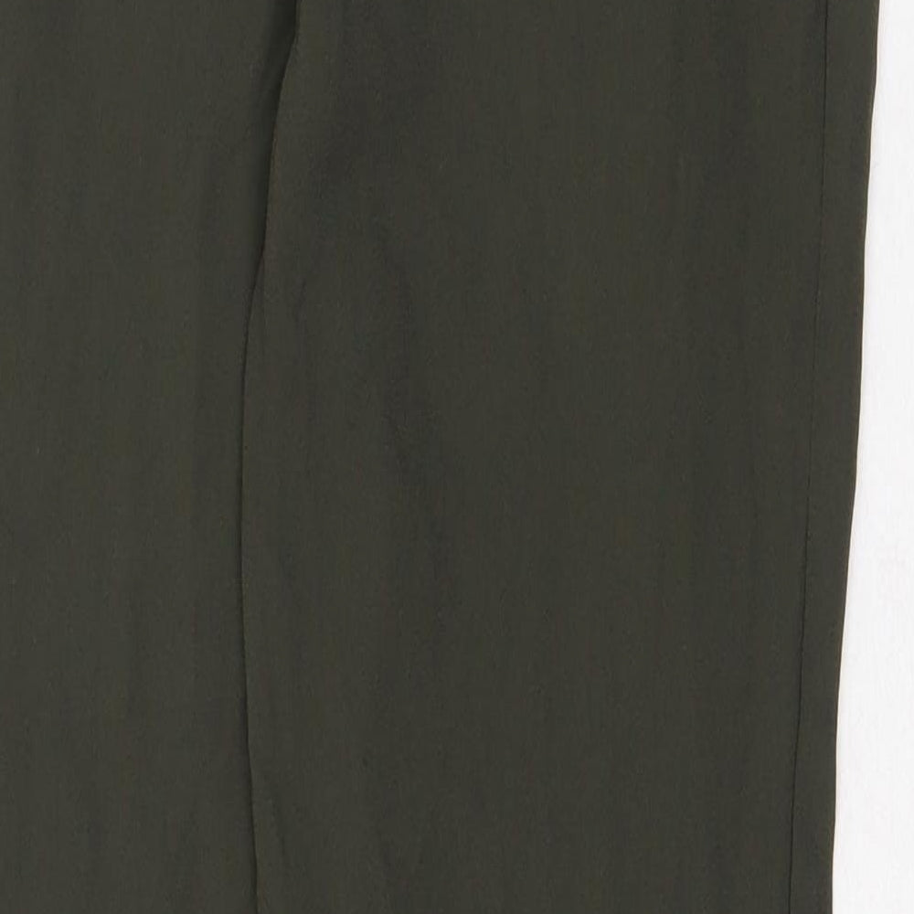 Zara Womens Green Polyester Trousers Size XS Regular Zip