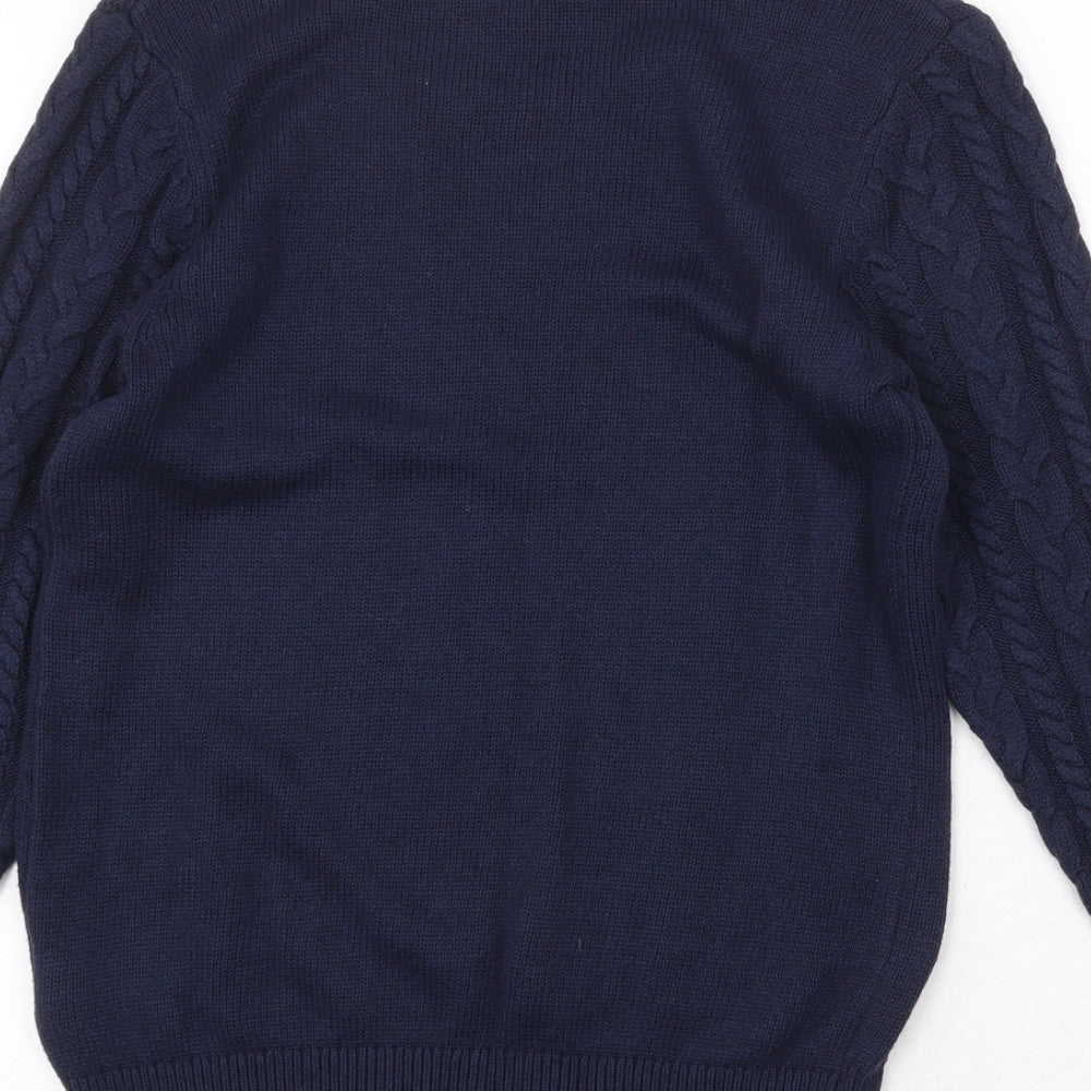 H&M Womens Blue Round Neck Polyamide Pullover Jumper Size S