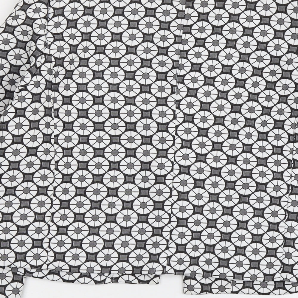 Missguided Womens Grey Geometric Polyester Jacket Blazer Size 10