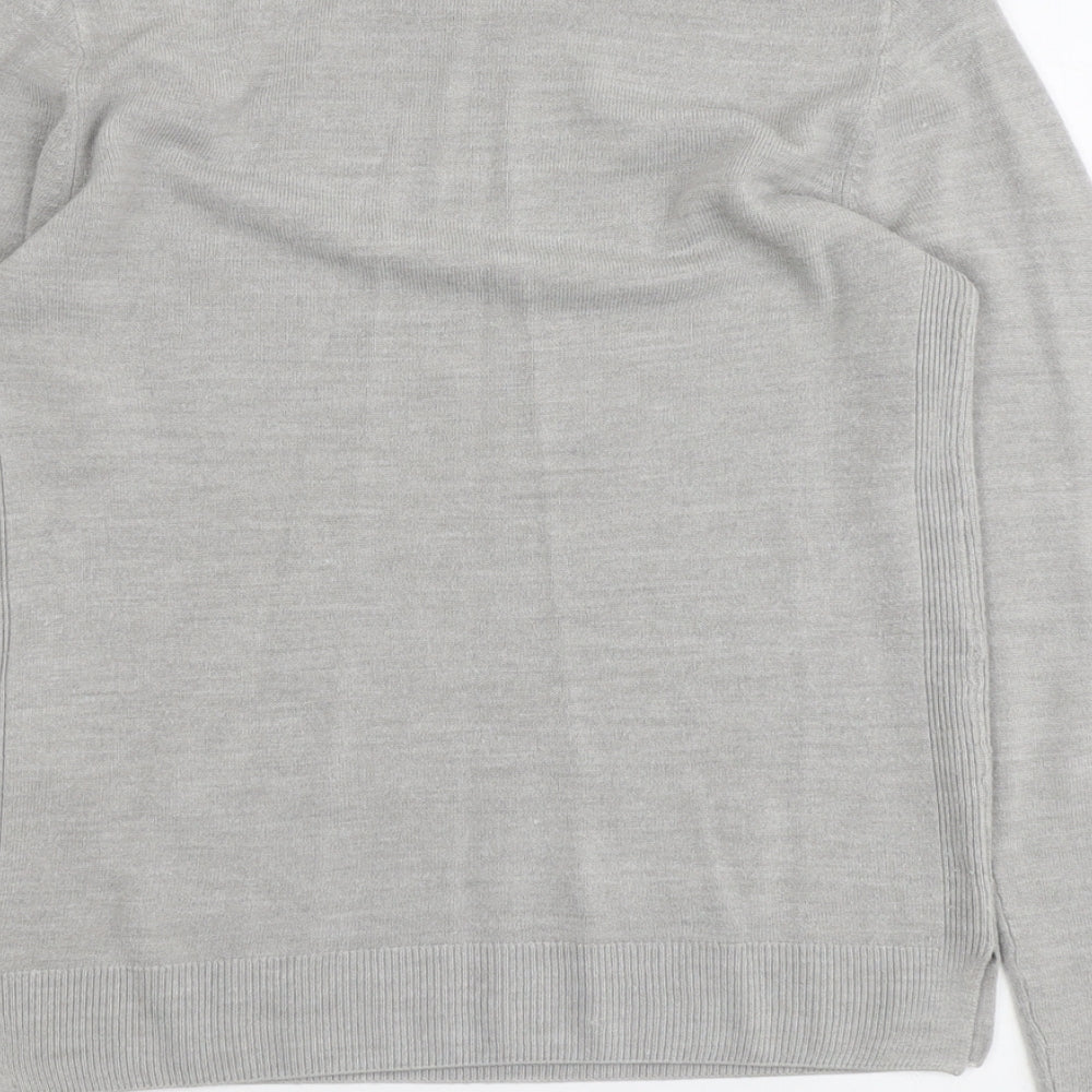 Marks & Spencer Womens Grey Round Neck Acrylic Pullover Jumper Size 10