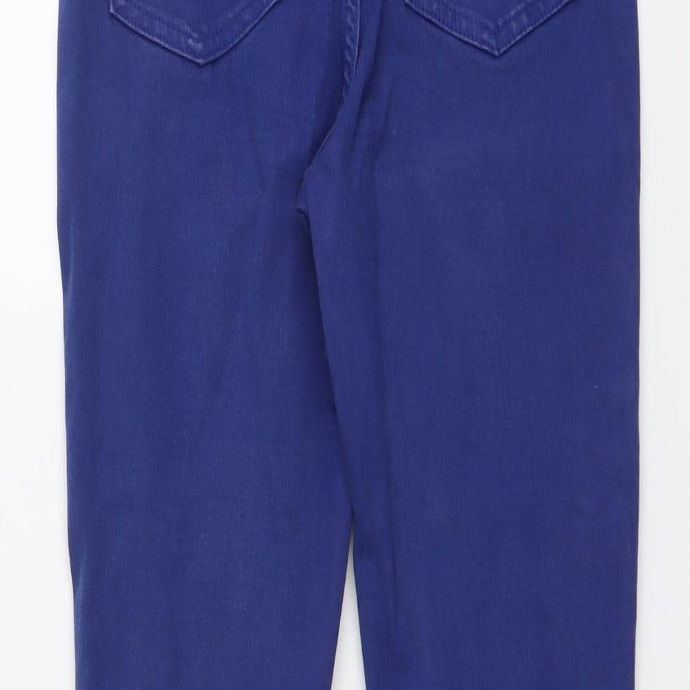 Marks & Spencer Womens Blue Cotton Skinny Jeans Size 10 L27 in Regular Button
