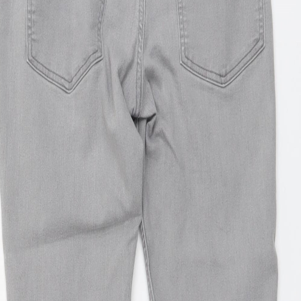 H&M Womens Grey Cotton Straight Jeans Size 28 in L29 in Regular Button
