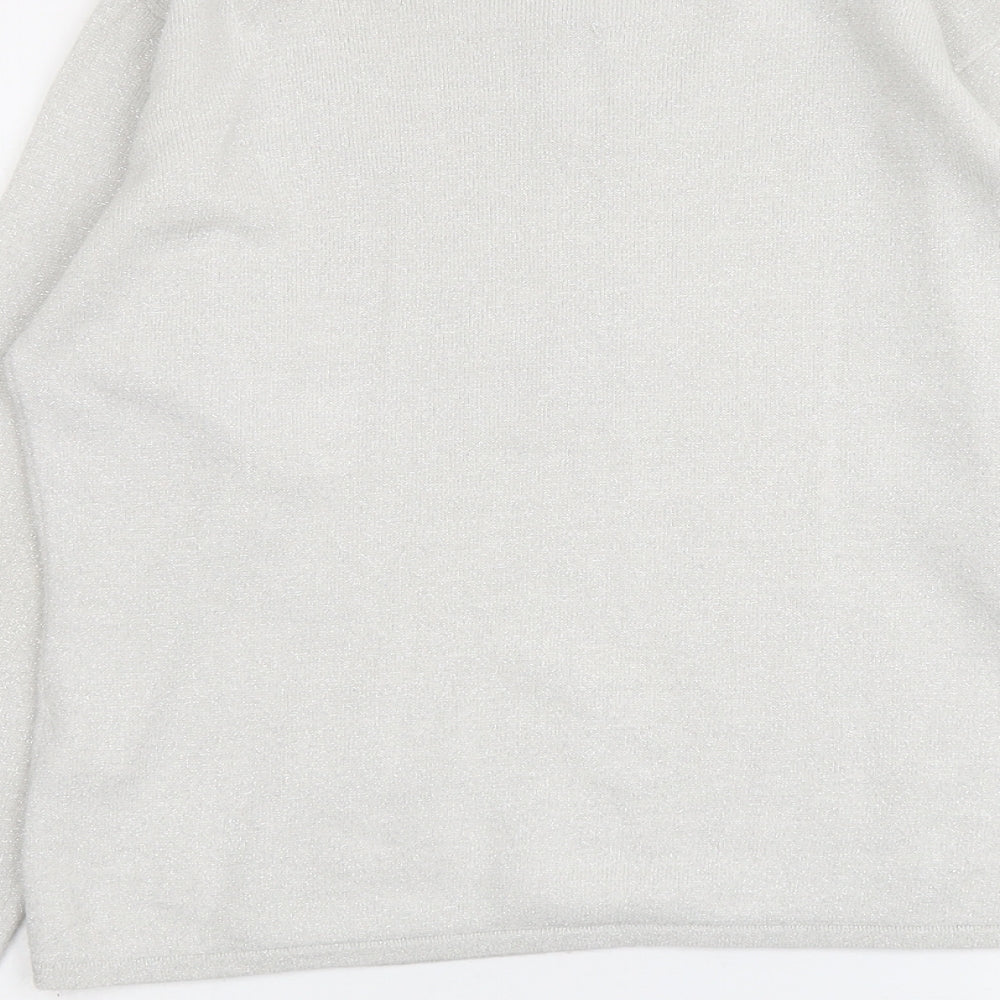Alibi Womens Grey Round Neck Acrylic Pullover Jumper Size 10