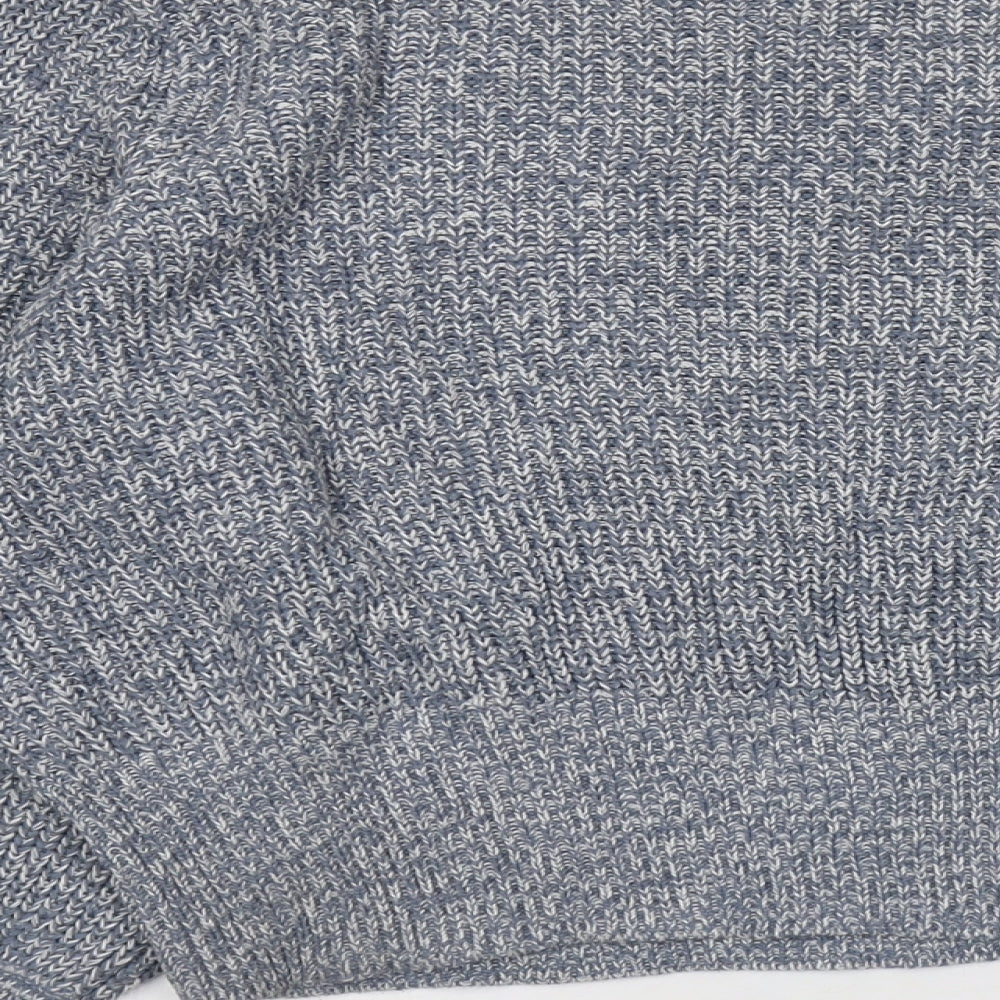 H&M Womens Blue Boat Neck Cotton Pullover Jumper Size XL
